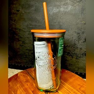 NWT Starbucks 2024 Terracotta Brown Recycled Triangle Glass Cold Cup Tumbler